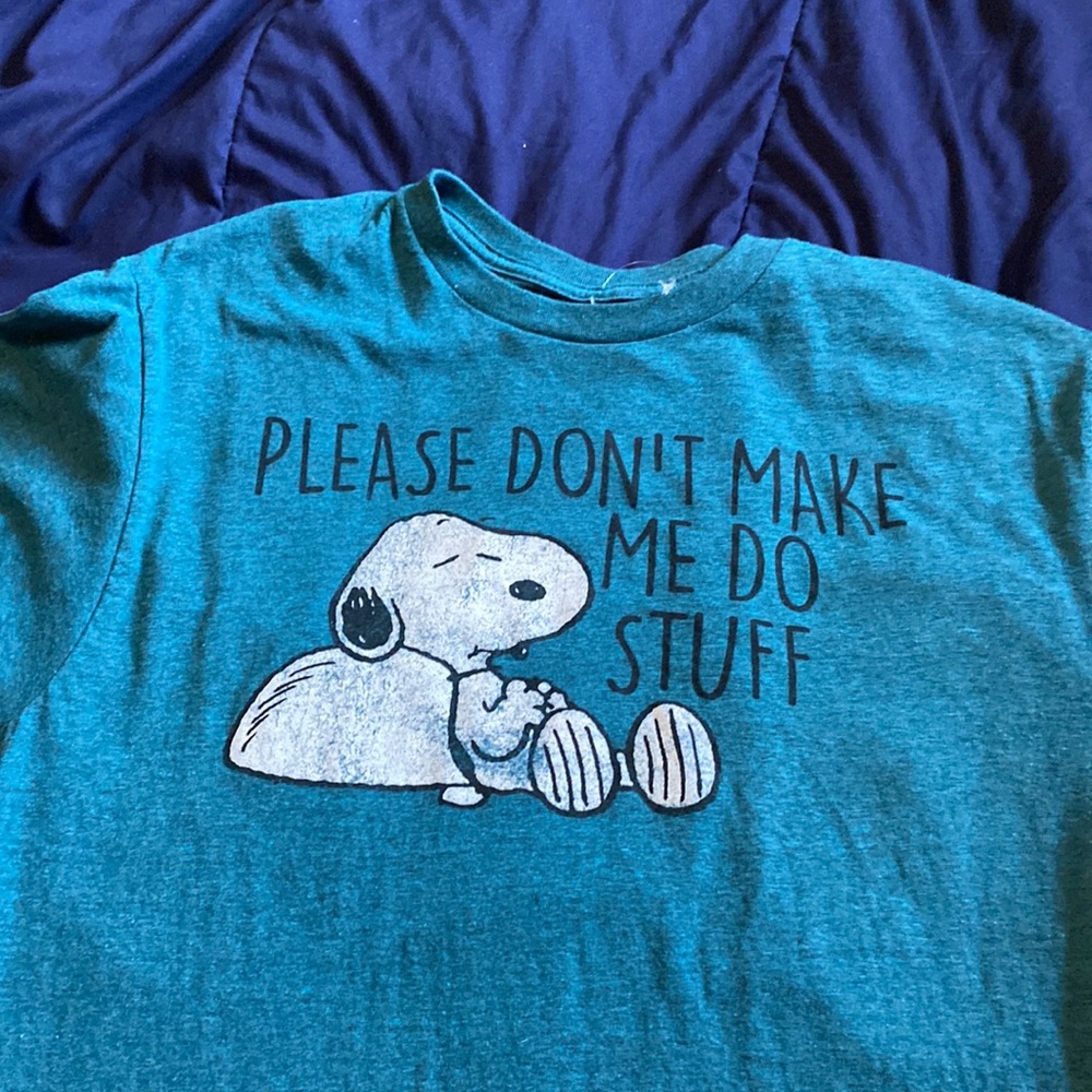 Teal snoopy shirt
